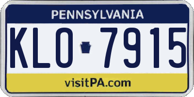 PA license plate KLO7915