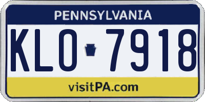 PA license plate KLO7918