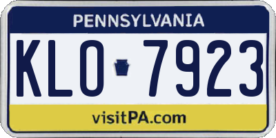 PA license plate KLO7923