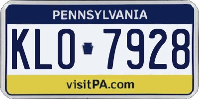 PA license plate KLO7928
