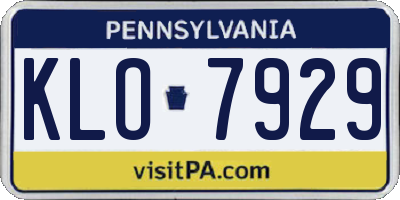 PA license plate KLO7929