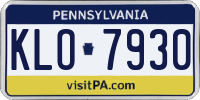 PA license plate KLO7930