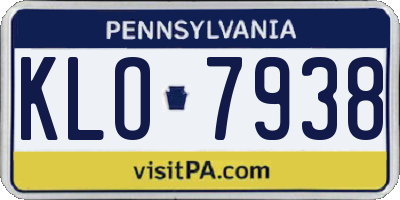 PA license plate KLO7938