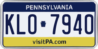 PA license plate KLO7940