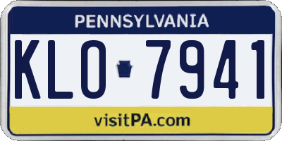 PA license plate KLO7941