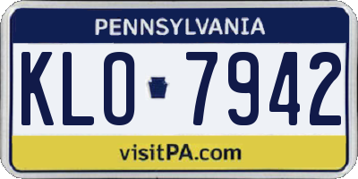PA license plate KLO7942