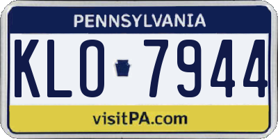 PA license plate KLO7944
