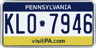 PA license plate KLO7946