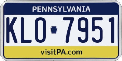 PA license plate KLO7951