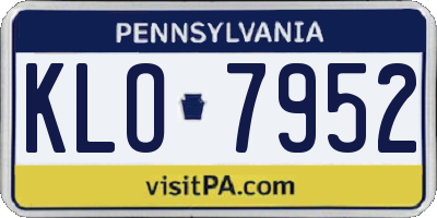 PA license plate KLO7952