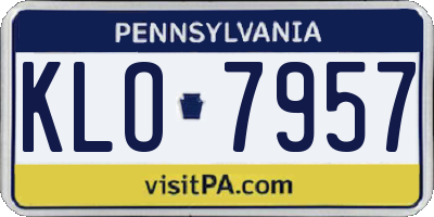 PA license plate KLO7957