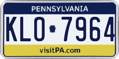 PA license plate KLO7964