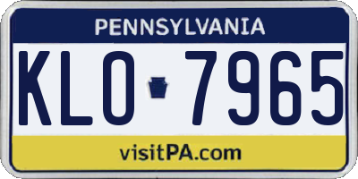 PA license plate KLO7965