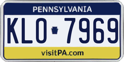 PA license plate KLO7969