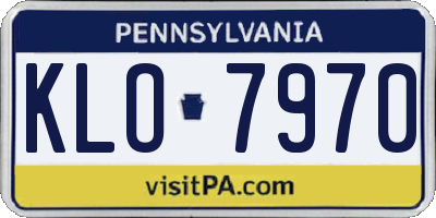 PA license plate KLO7970