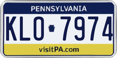 PA license plate KLO7974