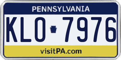 PA license plate KLO7976