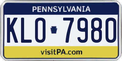 PA license plate KLO7980