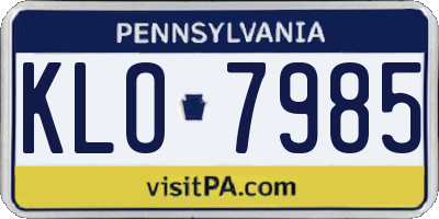 PA license plate KLO7985