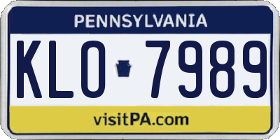 PA license plate KLO7989