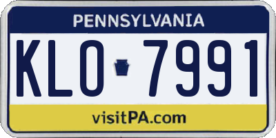 PA license plate KLO7991