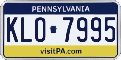PA license plate KLO7995