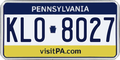 PA license plate KLO8027