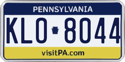 PA license plate KLO8044