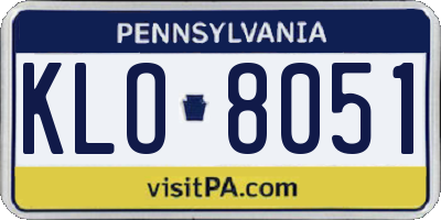 PA license plate KLO8051
