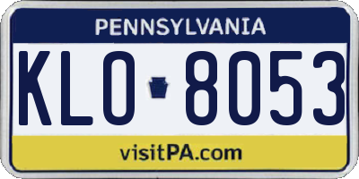 PA license plate KLO8053