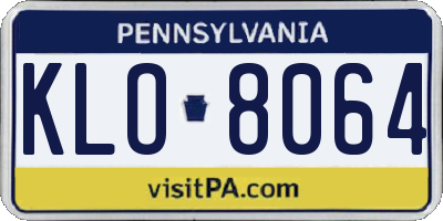 PA license plate KLO8064