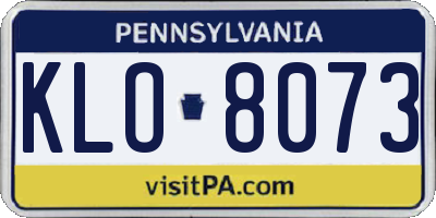PA license plate KLO8073