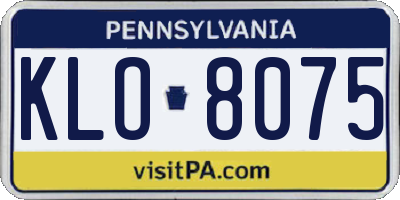 PA license plate KLO8075