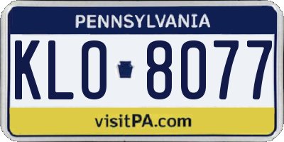 PA license plate KLO8077