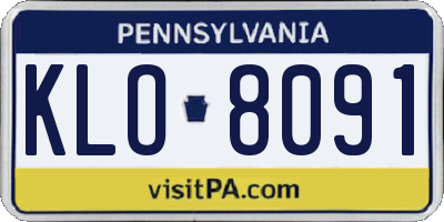 PA license plate KLO8091