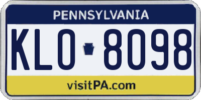 PA license plate KLO8098