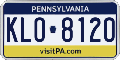 PA license plate KLO8120