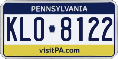 PA license plate KLO8122