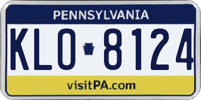 PA license plate KLO8124
