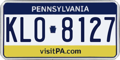 PA license plate KLO8127