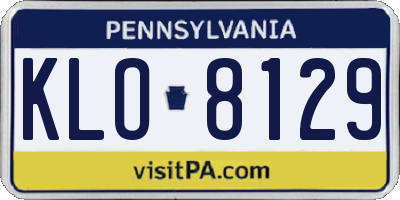 PA license plate KLO8129