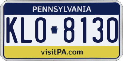 PA license plate KLO8130