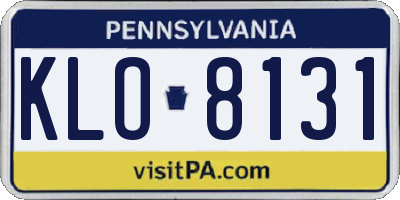 PA license plate KLO8131