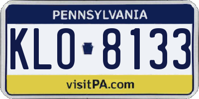 PA license plate KLO8133