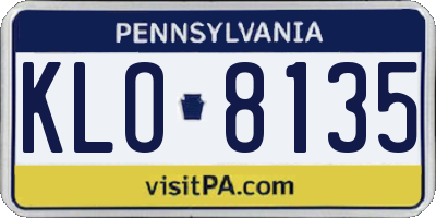 PA license plate KLO8135