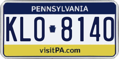 PA license plate KLO8140