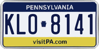 PA license plate KLO8141