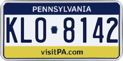 PA license plate KLO8142