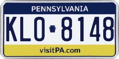 PA license plate KLO8148