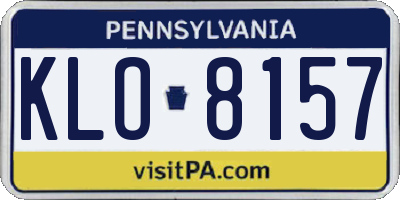 PA license plate KLO8157